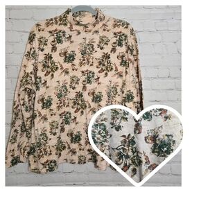 Vintage Floral Print Blouse